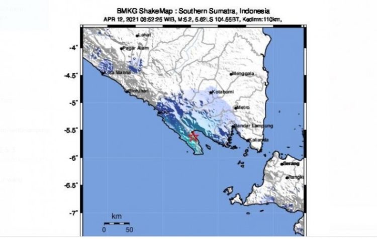 Lampung diguncang gempa magnitudo 5,2