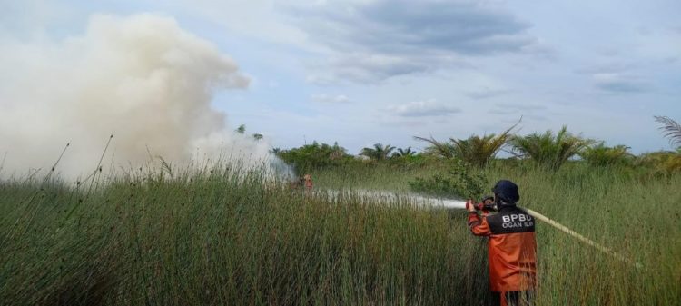 Dua Hektare Lahan di Desa Parit Terbakar