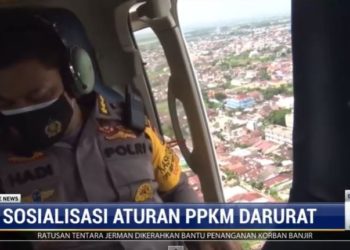 Polda Sumut Lakukan Serangan Udara agar Warga Patuh PPKM Darurat