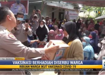 Percepat Capai Target Vaksinasi, Polda Bengkulu Beri Hadiah Sembako