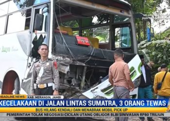 Bus dan Pikap Tabrakan di Jalinsum Jambi, 3 Orang Tewas