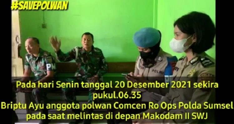 Prajurit TNI Diduga Pukul Polwan Polda Sumsel Viral di Medsos