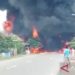 Tabrak 3 Rumah Mobil Pengangkut BBM Terbakar