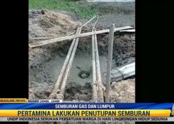 Lahan Milik Warga Semburkan Gas dan Lumpur di Muaro Jambi