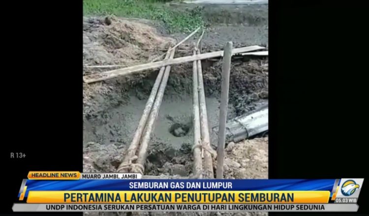 Lahan Milik Warga Semburkan Gas dan Lumpur di Muaro Jambi