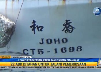 TNI AL Tangkap Kapal Ikan Asal Taiwan di Perairan Aceh Utara