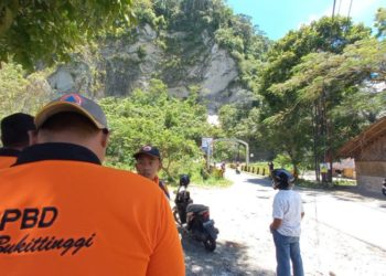Tebing Ngarai Sianok Bukittinggi Longsor Usai Digetarkan Gempa